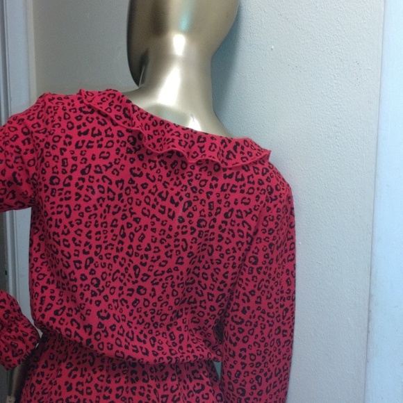 Dividcd leopard print red Cross vest short set jumpsuit size small - Picture 10 of 15
